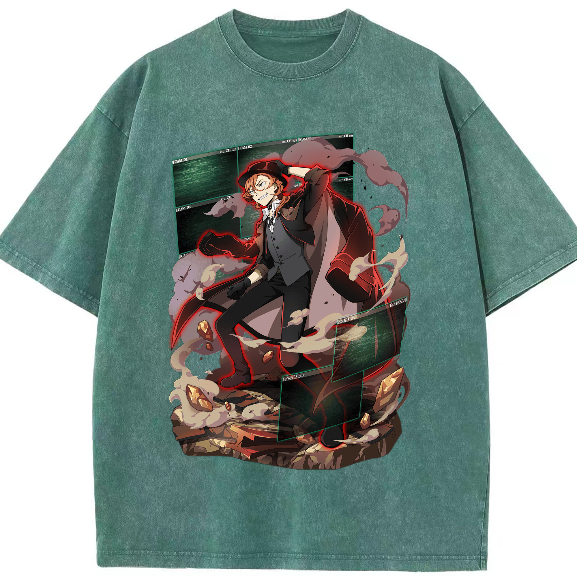 （画像用） 文豪ストレイドッグス Bungo Stray Dogs 綿100% ヴィンテージ風 半袖Tシャツ（フロントプリント）